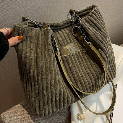 Norvielle Damen Samt-Cord-Tasche Baumwolle - Norvielle
