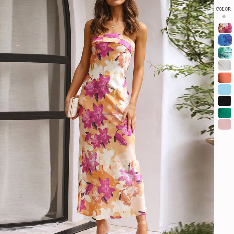Elarova Satin Tube Dress