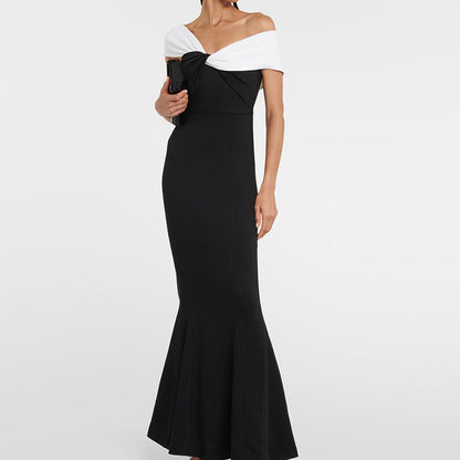 Elarova Schulter-Strickkleid