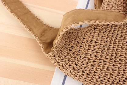 Elarova | Schultertasche Aus Geflochtenem Stroh