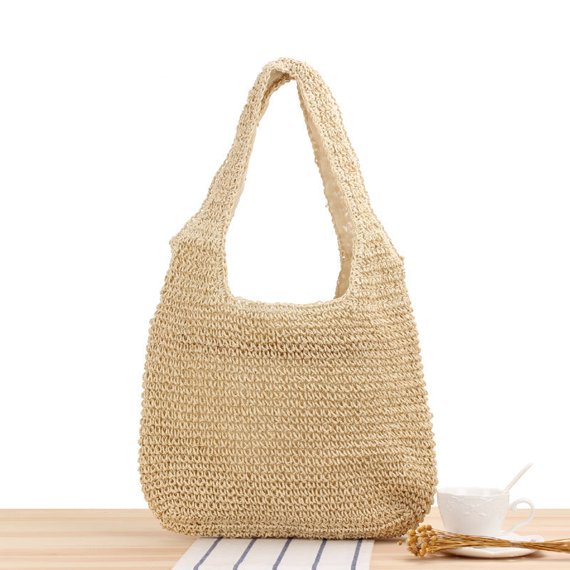 Schultertasche Geflochtenes Stroh Natur - Norvielle