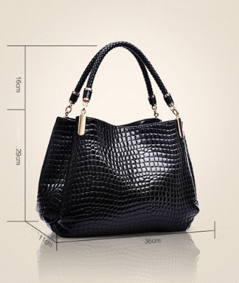 Elarova | Schultertasche Mit Krokodil Muster