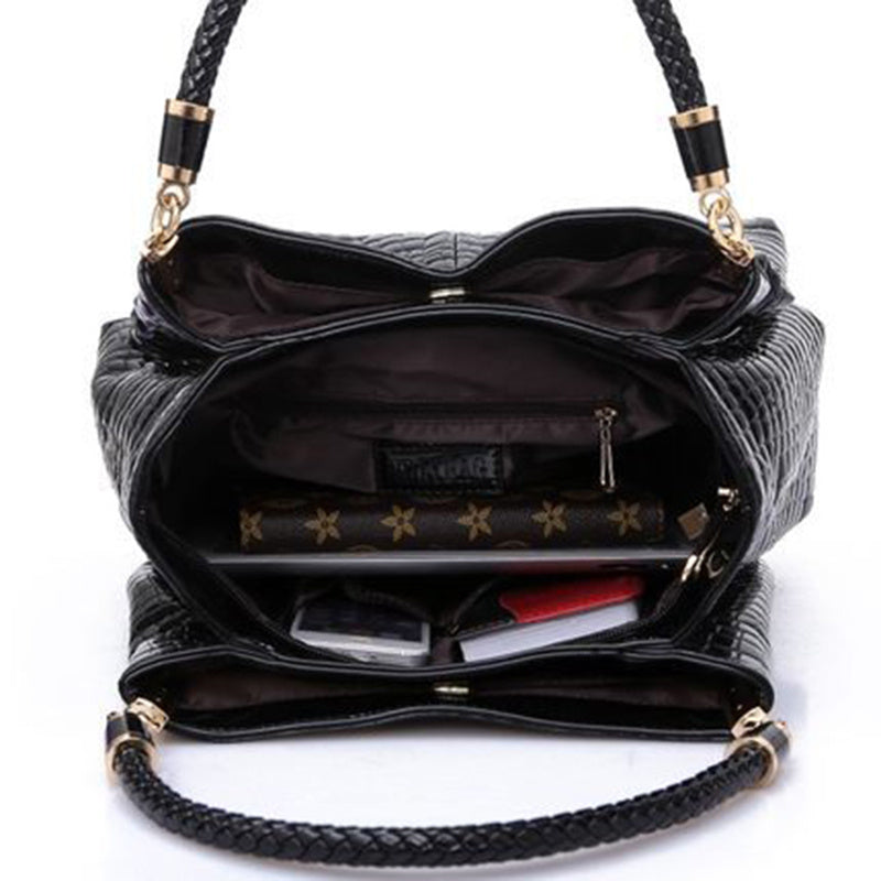 Elarova | Schultertasche Mit Krokodil Muster