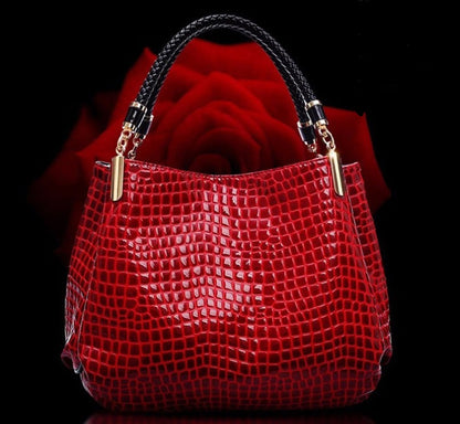 Elarova | Schultertasche Mit Krokodil Muster