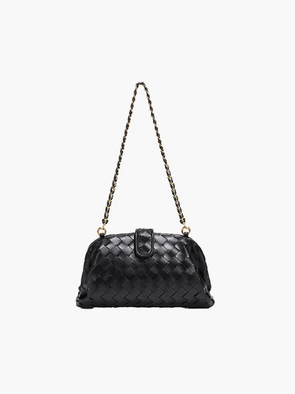 Damen Schultertasche Leder Elegantes Design Schwarz - Norvielle
