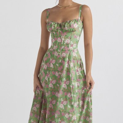 Elarova Sommerkleid: schmal geschnittenes Überknielanges Kleid mit Rückenausschnitt