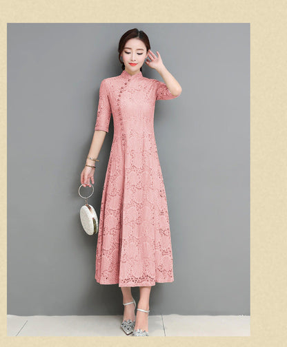 Elarova Spitzen-Qipao: Sommerkleid für Mädchen