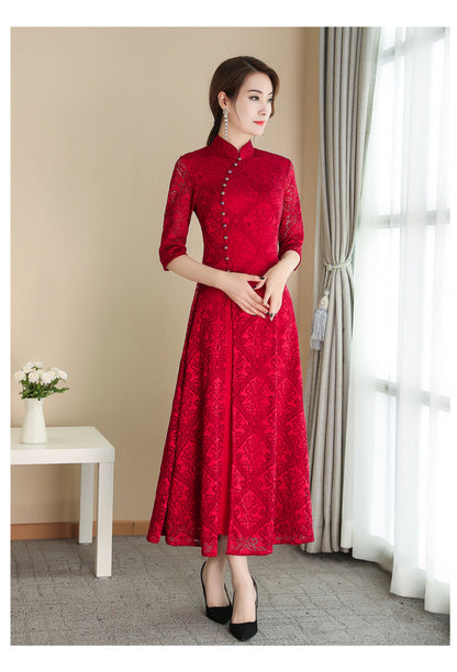 Elarova Spitzen-Qipao: Sommerkleid für Mädchen