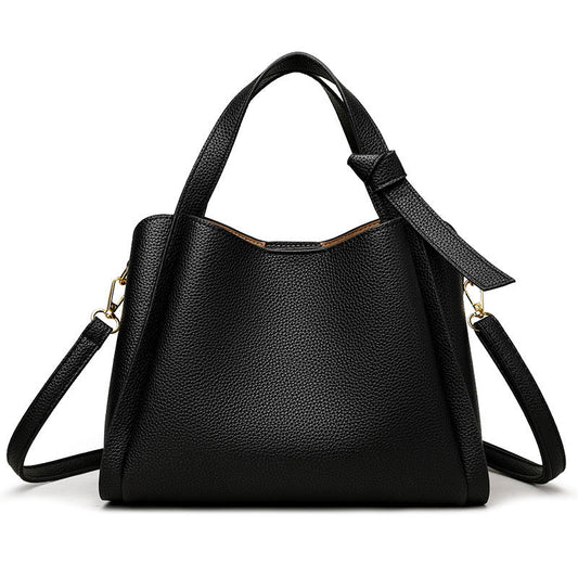 Norvielle Damen Handtasche Leder Schwarz - Norvielle