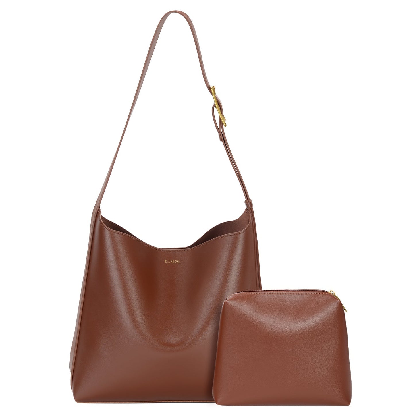 Norvielle Damen Brusttasche Leder Braun Geprägt - Norvielle