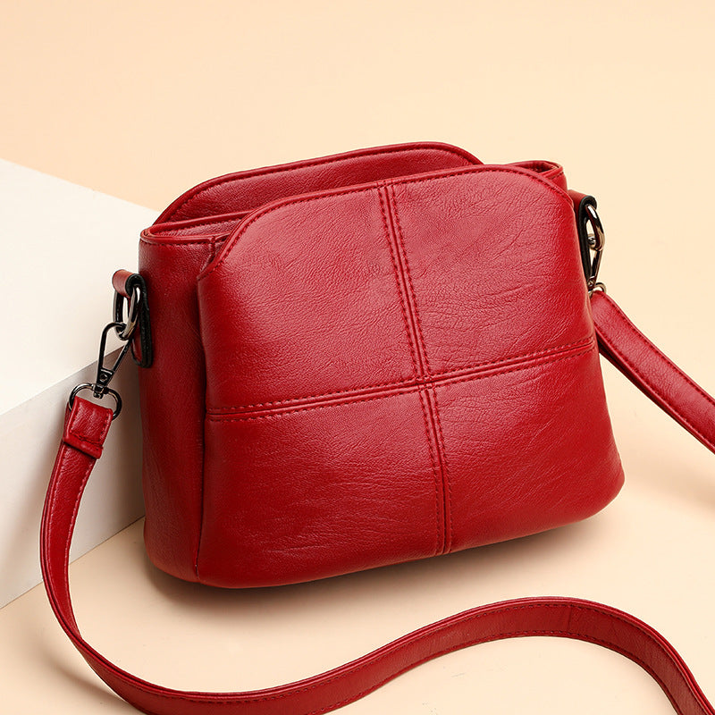 Norvielle Damen Schultertasche Feine Details Leder Braun - Norvielle
