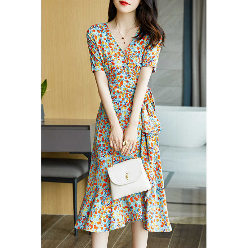 Norvielle Damen Blumenkleid Französisches Design - Norvielle