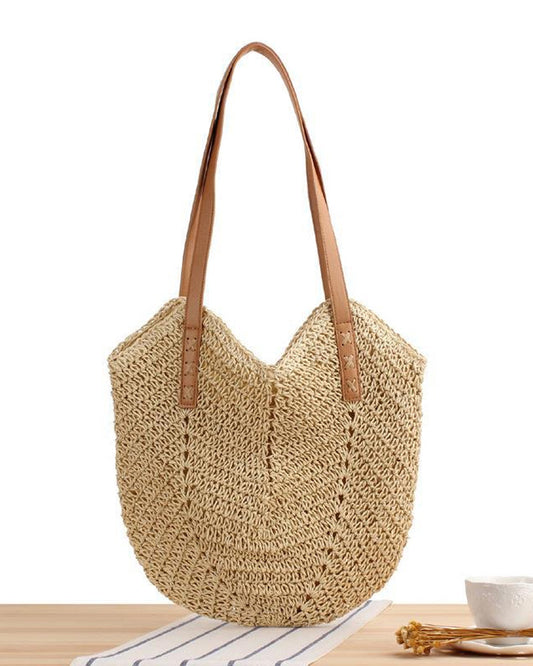 Strand Frauen Schilf Korb Handtasche Natur - Norvielle