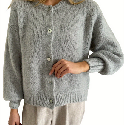 Elarova | Strick Frauen Strickjacke Mit Knöpfen