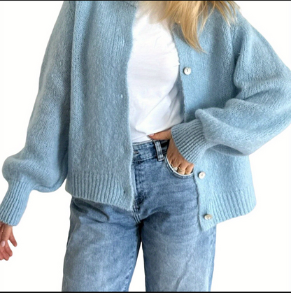 Elarova | Strick Frauen Strickjacke Mit Knöpfen