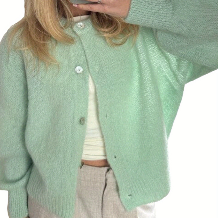 Elarova | Strick Frauen Strickjacke Mit Knöpfen