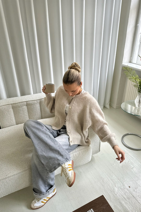 Elarova | Strick Frauen Strickjacke Mit Knöpfen