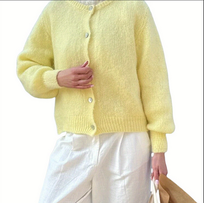 Elarova | Strick Frauen Strickjacke Mit Knöpfen