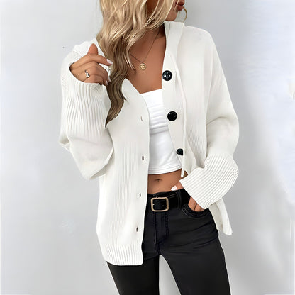 Elarova | Strickjacke | Elegante bequeme Strickjacke mit Kapuze