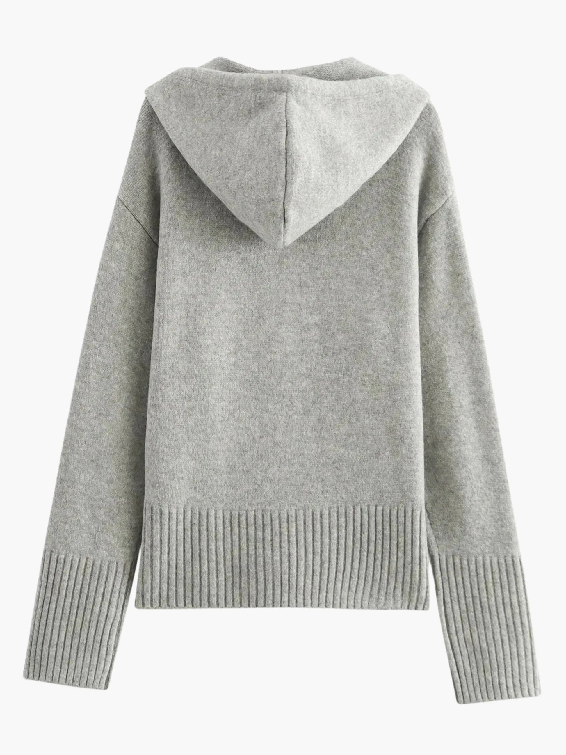 Norvielle Damen Strickjacke Mit Kapuze Reißverschluss - Norvielle