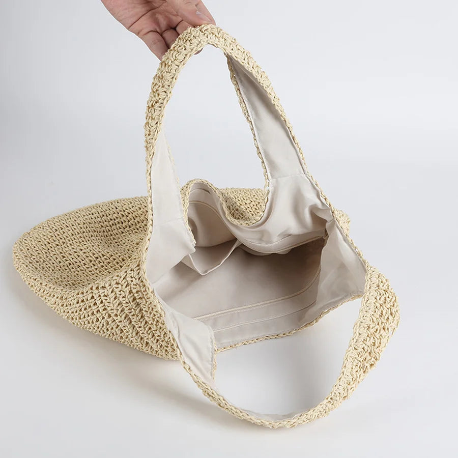 Elarova | Strohtasche Geflochtene Tasche Leicht & Strapazierfähig Lässige Sommertasche
