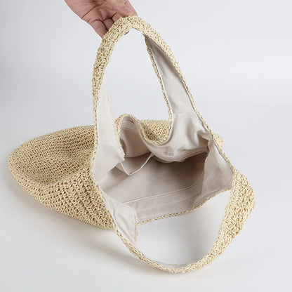 Elarova | Strohtasche Geflochtene Tasche Leicht & Strapazierfähig Lässige Sommertasche