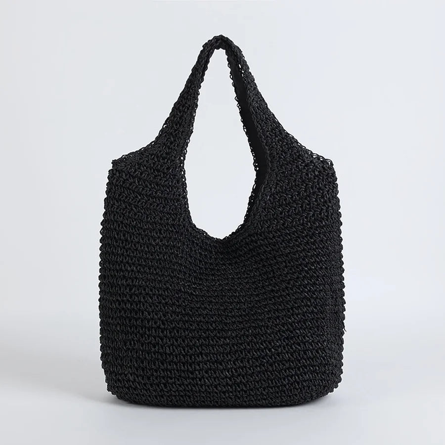Elarova | Strohtasche Geflochtene Tasche Leicht & Strapazierfähig Lässige Sommertasche