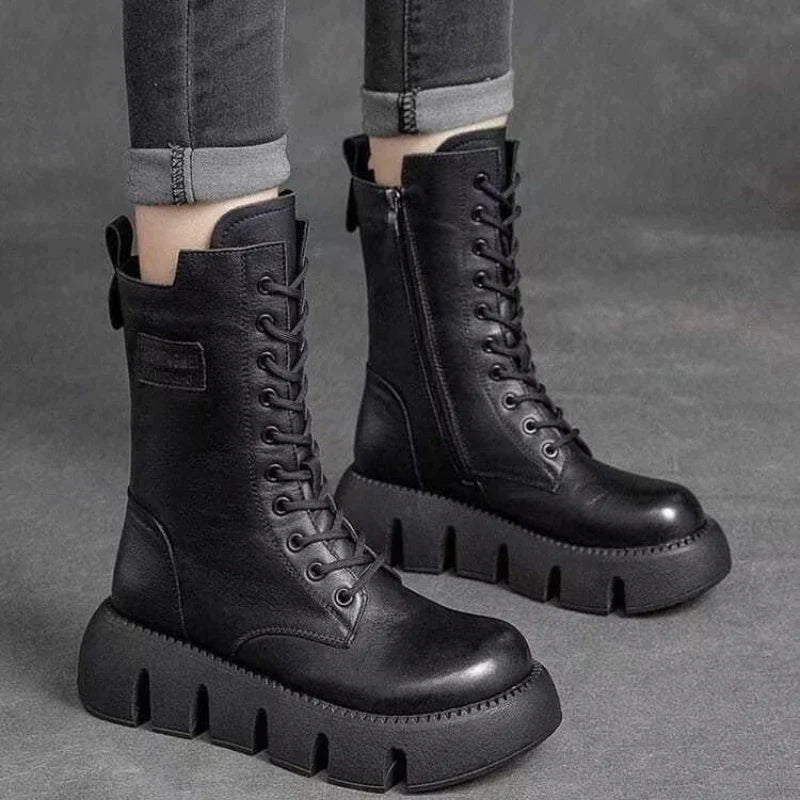Elarova | Stylische Stiefel mit hoher Sohle