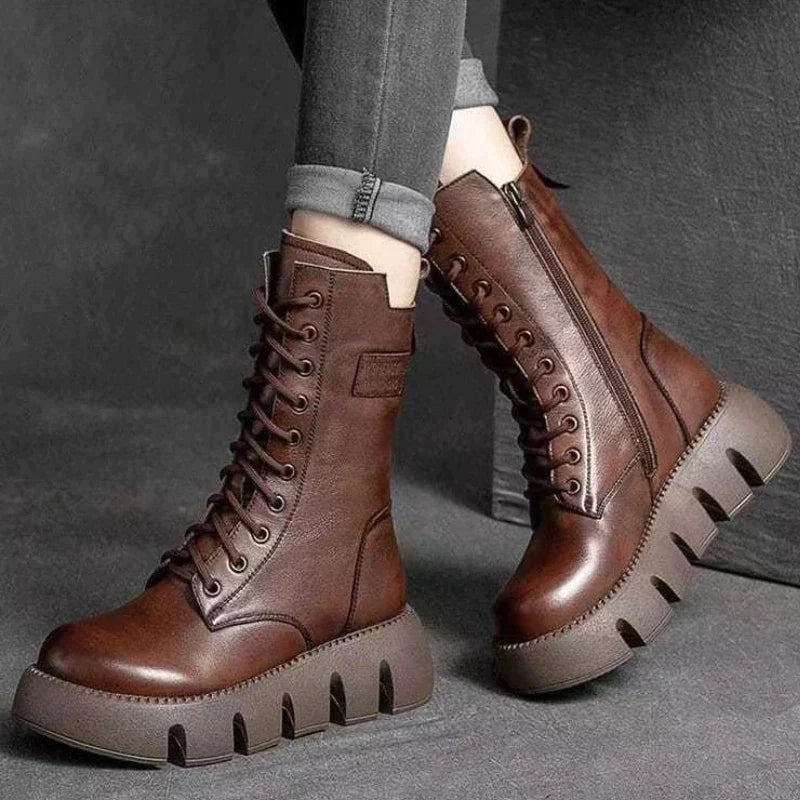 Norvielle Damen Stiefel Hohe Sohle - Norvielle