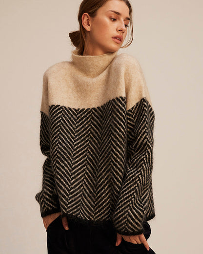 Elarova | Stylischer Pullover mit hohem Kragen