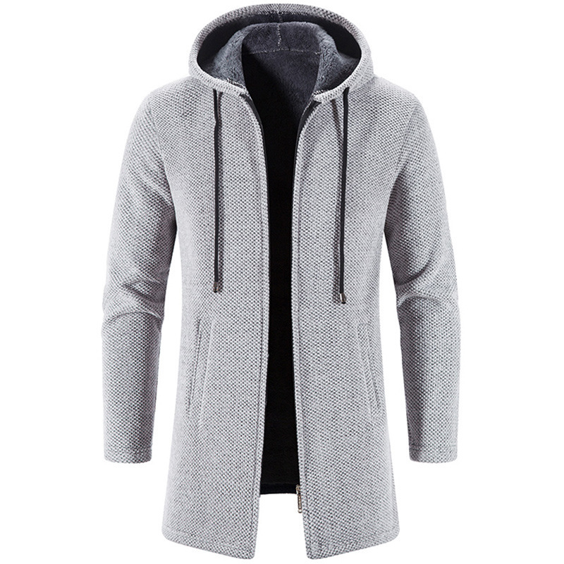 Elarova | Stylischer langer Cardigan aus Wollmischung mit Kapuze