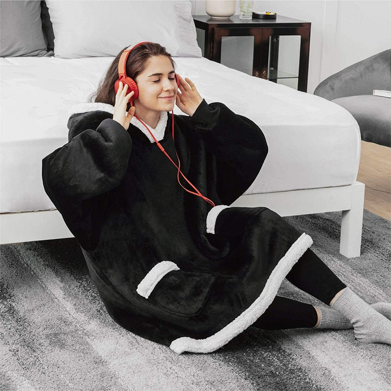 Damen Flauschige Fleece-Decke mit Ärmeln - Norvielle