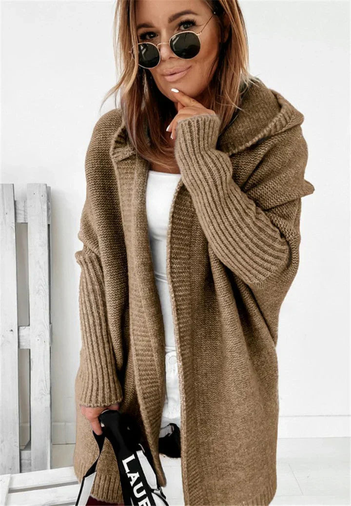 Elarova | Superweiche Gestrickte Strickjacke Mit Taschen Und Kapuze Für Damen