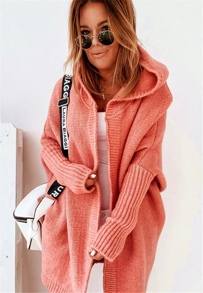 Elarova | Superweiche Gestrickte Strickjacke Mit Taschen Und Kapuze Für Damen