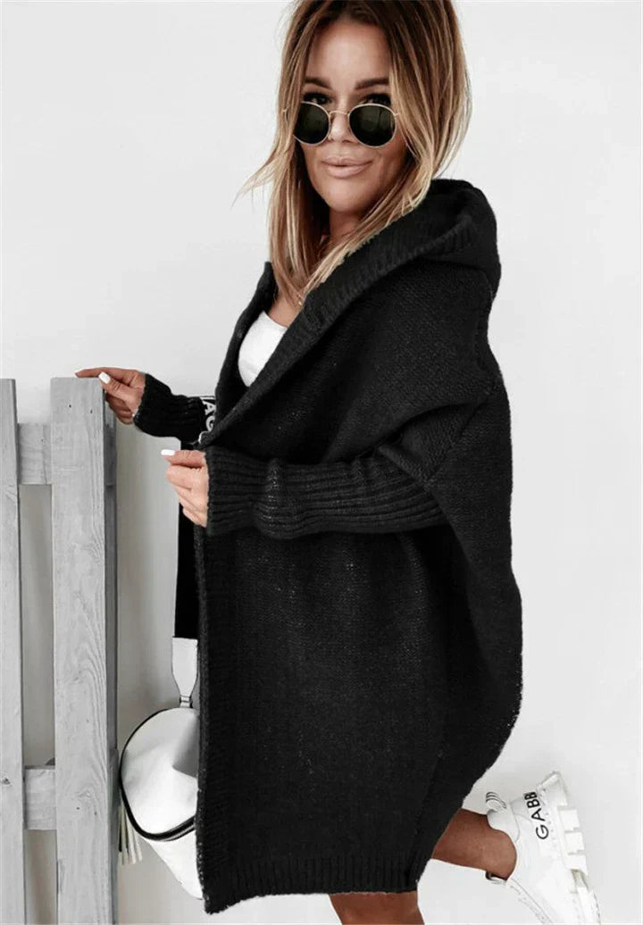 Elarova | Superweiche Gestrickte Strickjacke Mit Taschen Und Kapuze Für Damen