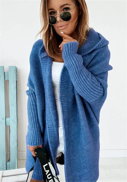 Elarova | Superweiche Gestrickte Strickjacke Mit Taschen Und Kapuze Für Damen