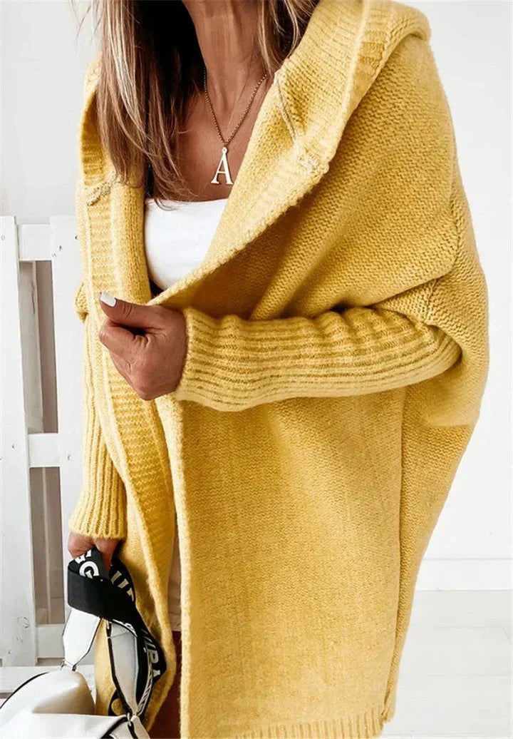 Elarova | Superweiche Gestrickte Strickjacke Mit Taschen Und Kapuze Für Damen