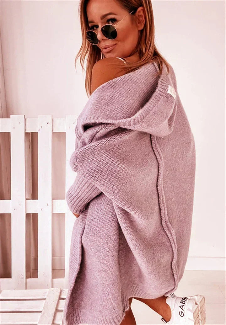 Elarova | Superweiche Gestrickte Strickjacke Mit Taschen Und Kapuze Für Damen