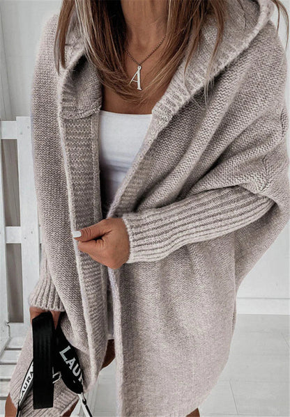 Elarova | Superweiche Gestrickte Strickjacke Mit Taschen Und Kapuze Für Damen
