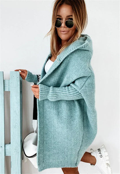 Elarova | Superweiche Gestrickte Strickjacke Mit Taschen Und Kapuze Für Damen