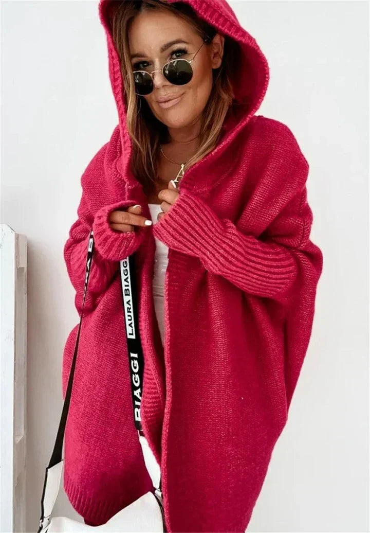 Elarova | Superweiche Gestrickte Strickjacke Mit Taschen Und Kapuze Für Damen