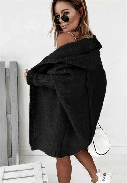 Elarova | Superweiche Gestrickte Strickjacke Mit Taschen Und Kapuze Für Damen