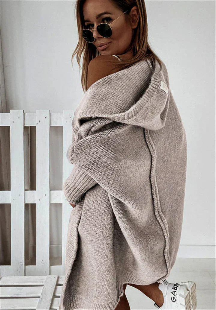 Elarova | Superweiche Gestrickte Strickjacke Mit Taschen Und Kapuze Für Damen