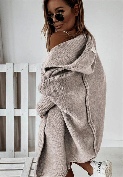 Elarova | Superweiche Gestrickte Strickjacke Mit Taschen Und Kapuze Für Damen
