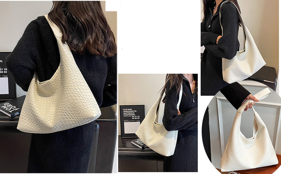 Elarova | Tasche Vegan Leder Alltag Gewebte Tasche Schultertasche