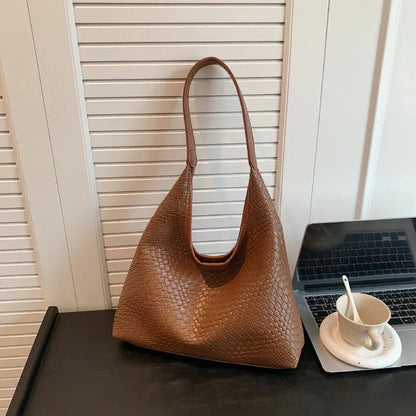 Elarova | Tasche Vegan Leder Alltag Gewebte Tasche Schultertasche