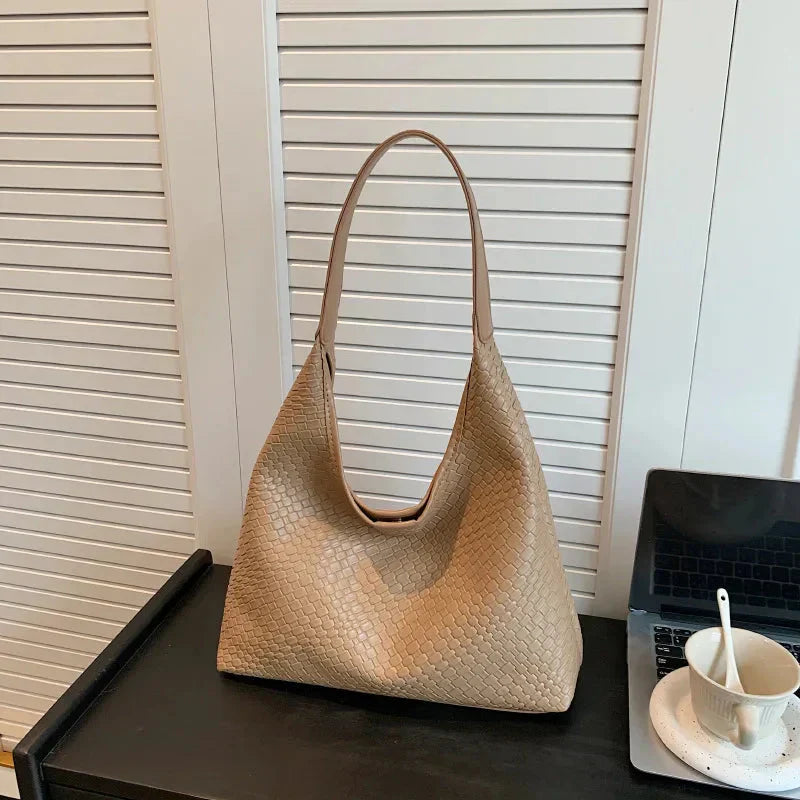Elarova | Tasche Vegan Leder Alltag Gewebte Tasche Schultertasche