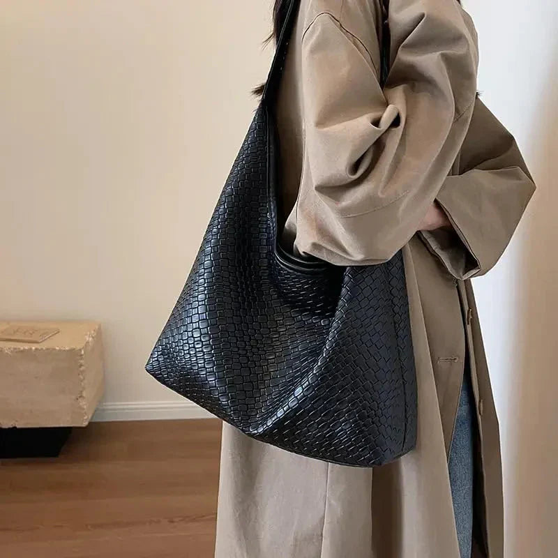 Elarova | Tasche Vegan Leder Alltag Gewebte Tasche Schultertasche