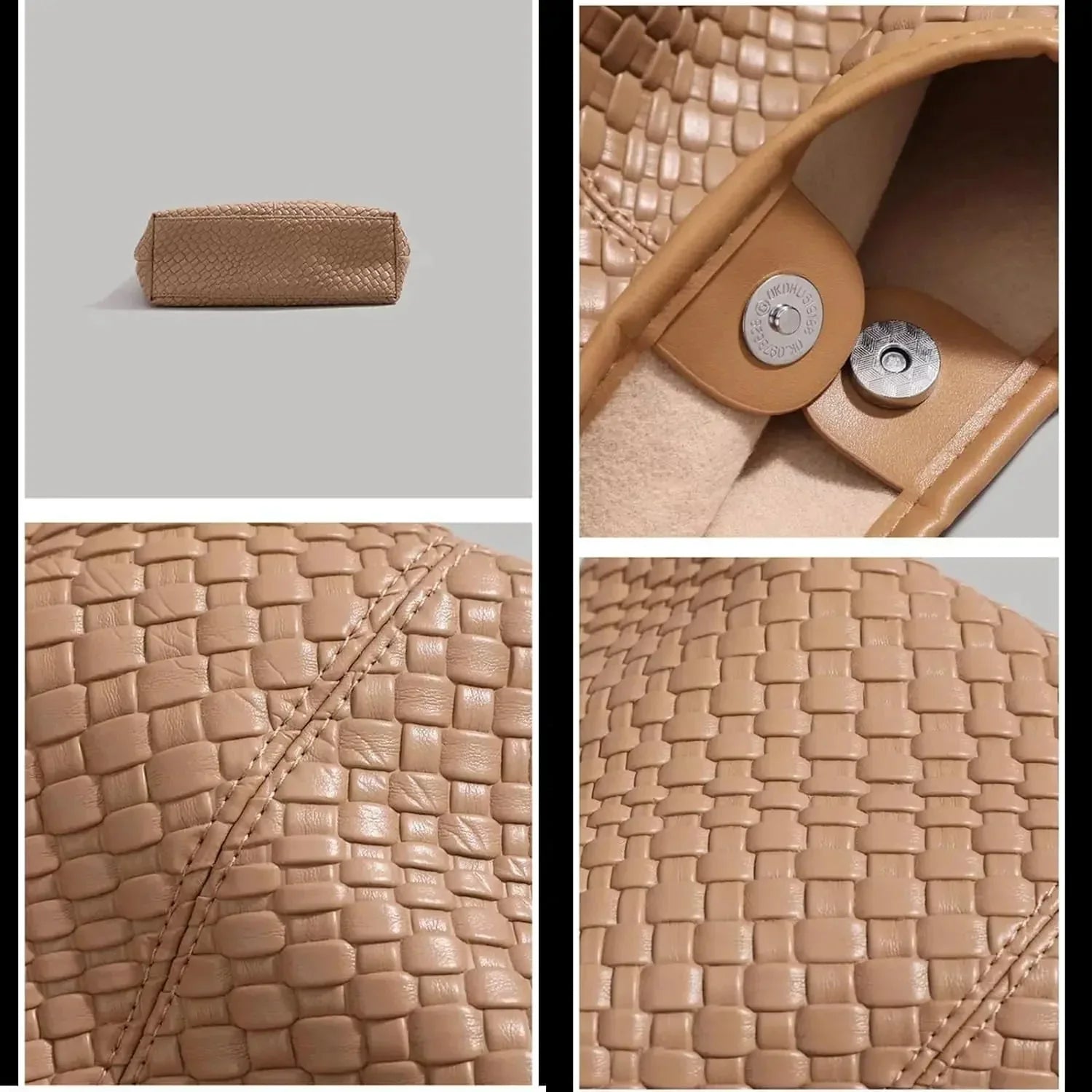 Elarova | Tasche Vegan Leder Alltag Gewebte Tasche Schultertasche