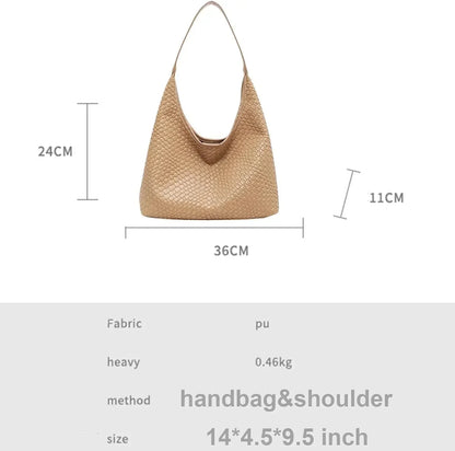 Elarova | Tasche Vegan Leder Alltag Gewebte Tasche Schultertasche